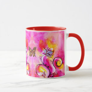 WHIMSICAL FLOWERS  AND BUTTERFLIES MUG