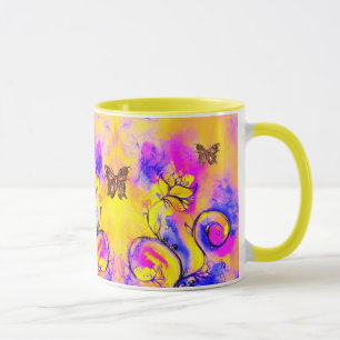 WHIMSICAL FLOWERS  AND BUTTERFLIES MUG