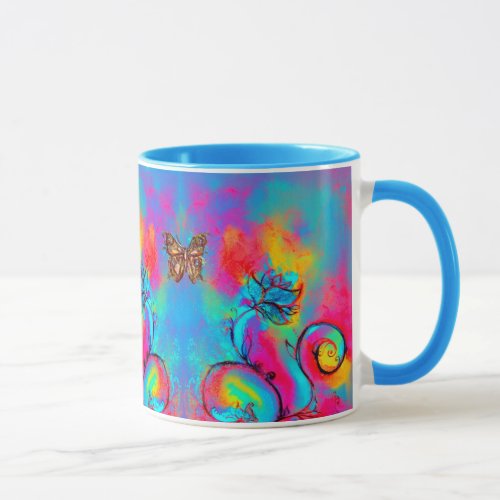 WHIMSICAL FLOWERS  AND BUTTERFLIES MUG