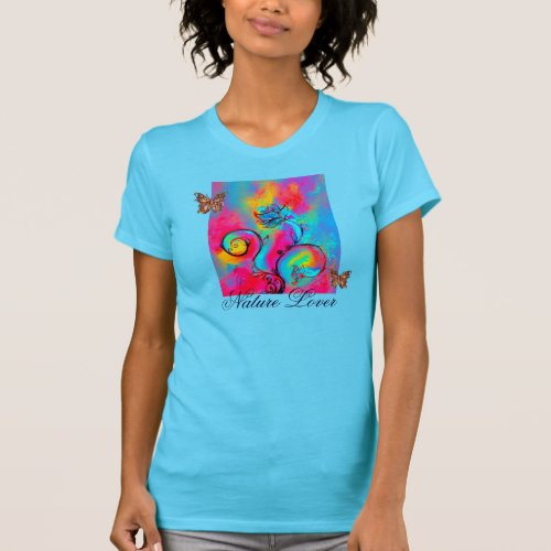 WHIMSICAL FLOWERS  AND BUTTERFLIES NATURE LOVER T_Shirt