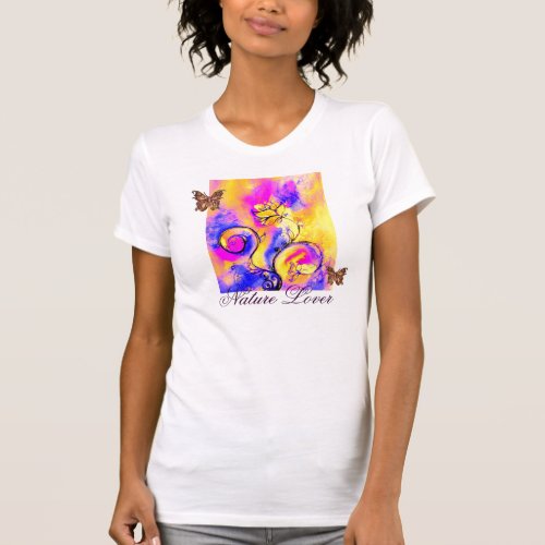 WHIMSICAL FLOWERS  AND BUTTERFLIES NATURE LOVER T_Shirt