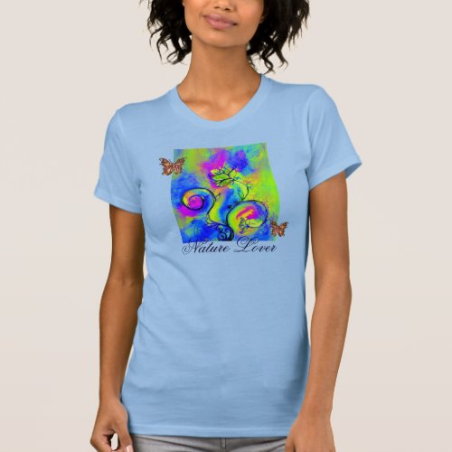 WHIMSICAL FLOWERS  AND BUTTERFLIES NATURE LOVER T_Shirt