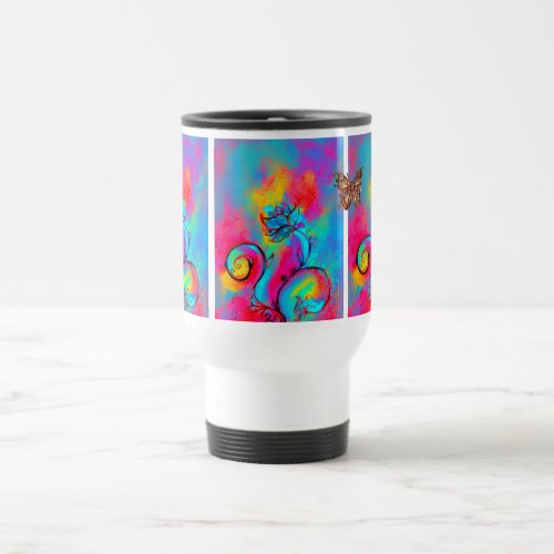 WHIMSICAL FLOWERS  AND BUTTERFLIES TRAVEL MUG