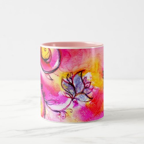 WHIMSICAL FLOWERS  AND BUTTERFLIES Two_Tone COFFEE MUG