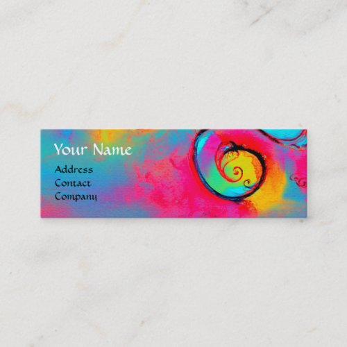 WHIMSICAL FLOWERS AND GOLD  BUTTERFLY MONOGRAM MINI BUSINESS CARD