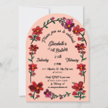 Whimsical Flowers Arch Border 35th Birthday Party