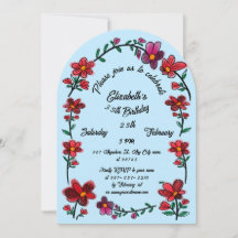 Whimsical Flowers Arch Border 35th Birthday Party