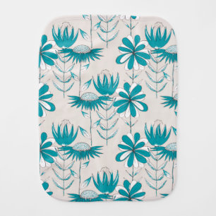 Whimsical Flowers Baby Burp Cloth