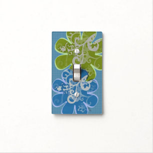 Whimsical Flowers (blue/green) Light Switch Cover