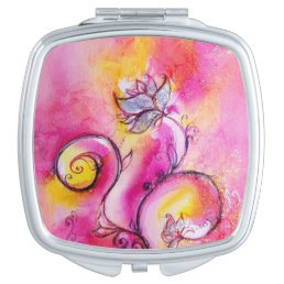 WHIMSICAL FLOWERS  blue pink yellow Mirror For Makeup