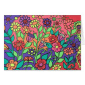 Whimsical FLowers Card (Front Horizontal)