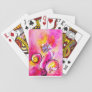 WHIMSICAL FLOWERS,FLORAL SWIRLS Pink Yellow Blue   Playing Cards