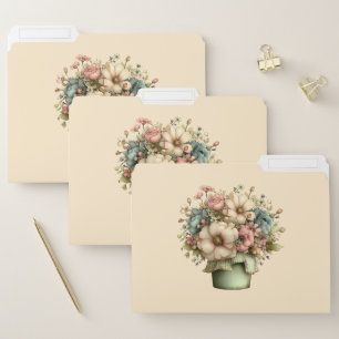 Whimsical Flowers in a Planter Pot Cute File Folder