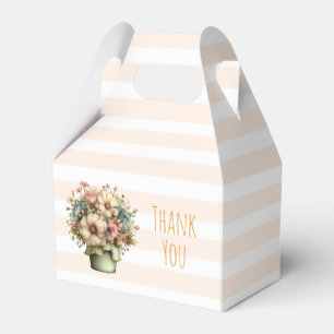 Whimsical Flowers in a Planter Pot Cute Thank You Favor Boxes