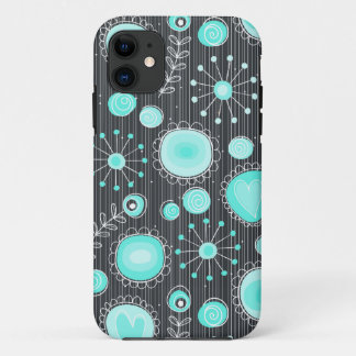 Whimsical Flowers in Turquoise iPhone 5 Case