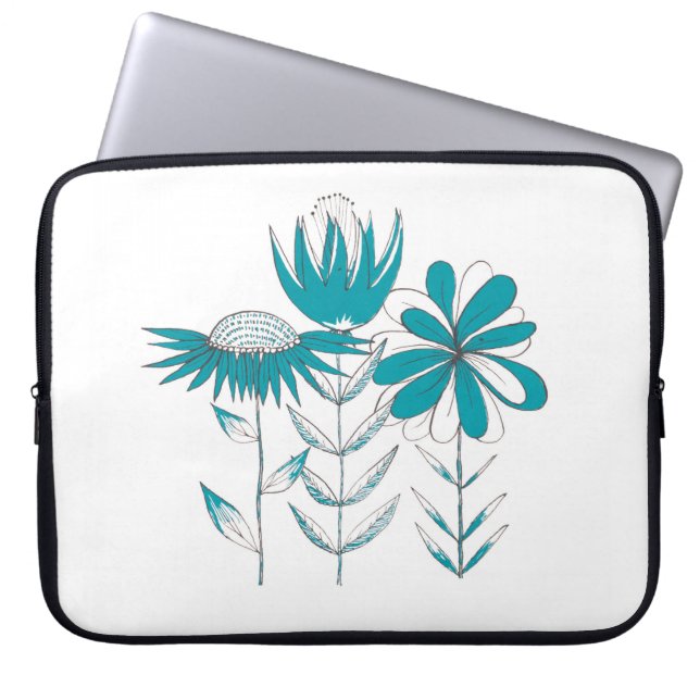 Whimsical Flowers Laptop Sleeve (Front)