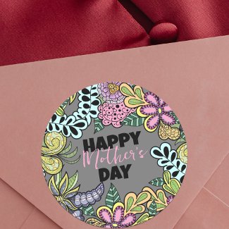 Whimsical Flowers Leaves Botanical Mother's Day