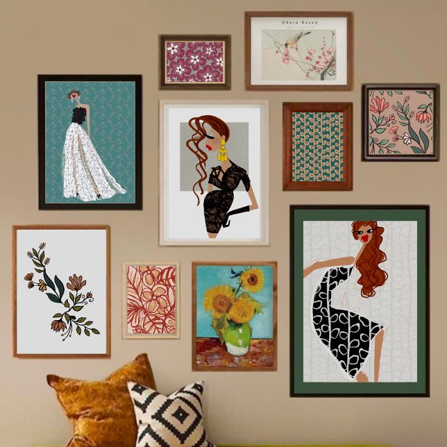 Whimsical Flowers & Leaves Bouquet Photo Print (Creator Uploaded)