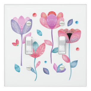 Whimsical Flowers Light Switch Cover
