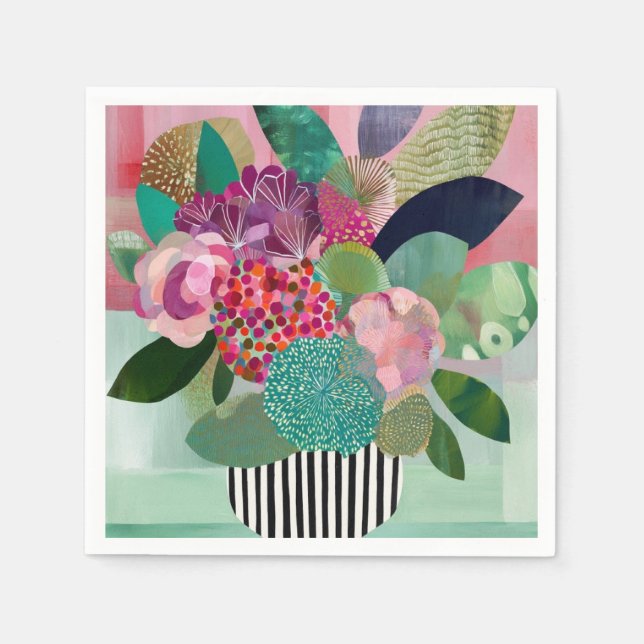 Whimsical flowers napkins (Front)