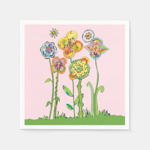 Whimsical Flowers Napkins