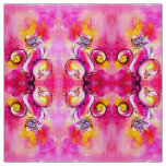 WHIMSICAL FLOWERS pink fuchsia yellow Fabric