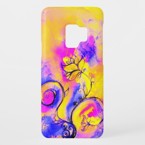 WHIMSICAL FLOWERS pink yellow purple Case_Mate Samsung Galaxy S9 Case