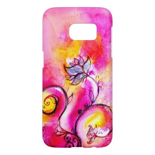 WHIMSICAL FLOWERSPink Yellow Purple Floral Swirls Samsung Galaxy S7 Case