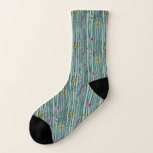 Whimsical flowers socks