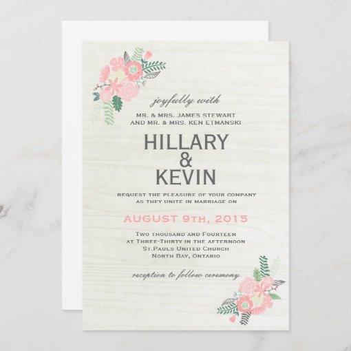 Whimsical Flowers - Wedding Invitation | Zazzle