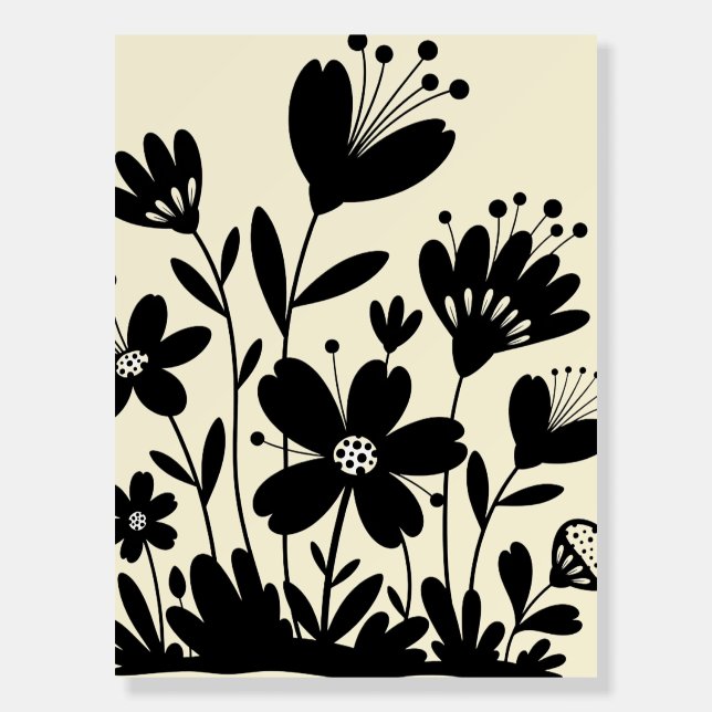 Whimsical Flowers Wedding Seating Chart Foam Board (Back)