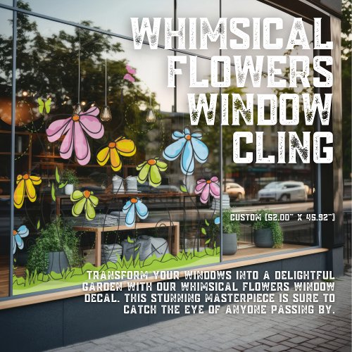 Whimsical Flowers Window Cling