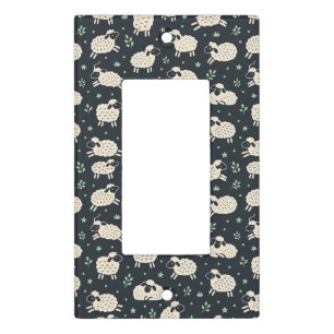Whimsical Fluffy Sheep Pattern Light Switch Cover