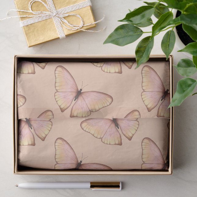 Whimsical Fluttering Butterflies Pattern Tissue Paper (Gift)