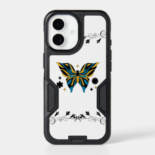 Whimsical Fluttering – Dark Floral Butterfly Art iPhone 17 Case