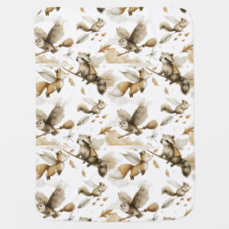 Whimsical Flying Animals Baby Blanket