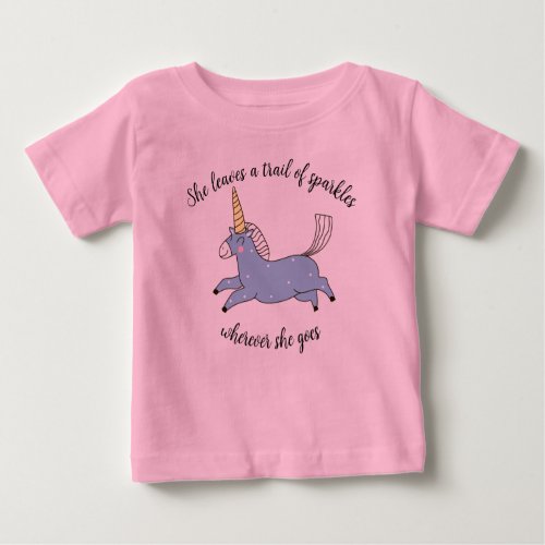 Whimsical Flying Blue Unicorn Baby T_Shirt