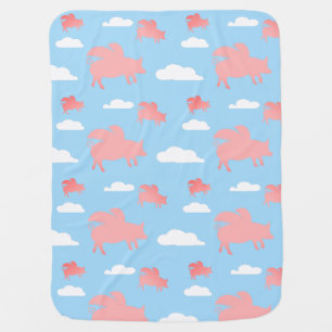 Whimsical Flying Pigs Baby Blanket