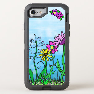 Whimsical Folk Art Flowers Colorful OtterBox Defender iPhone SE/8/7 Case