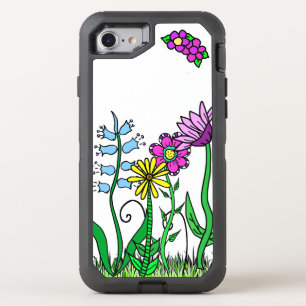 Whimsical Folk Art Flowers Colorful OtterBox Defender iPhone SE/8/7 Case
