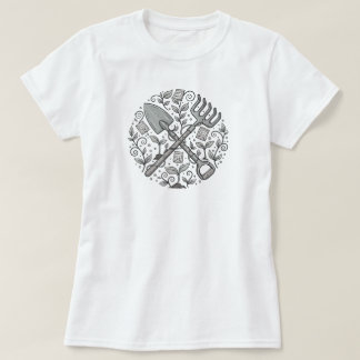 Whimsical Folk-Art Garden Tool | WHITE ONLY T-Shir T-Shirt