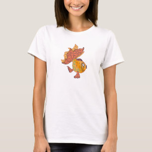 Whimsical Folk Art Goldfish Boho Swirl Fantasy T-Shirt