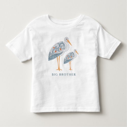 Whimsical Folk Art Stork  Big Brother Toddler T_shirt