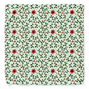 Whimsical Folk Floral Butterfly Pattern  Bandana