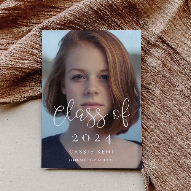 Whimsical font Class of 2024 photo invitation (Creator Uploaded)