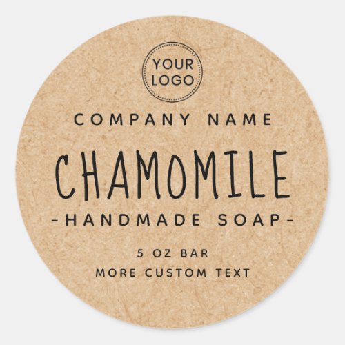 Whimsical font Kraft paper look product label