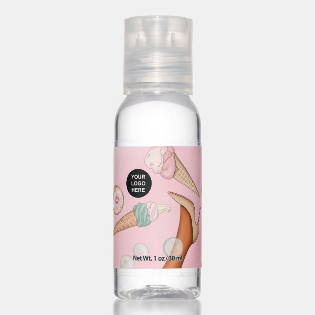 Whimsical Food Catering Lady Hand Sanitizer (Front)