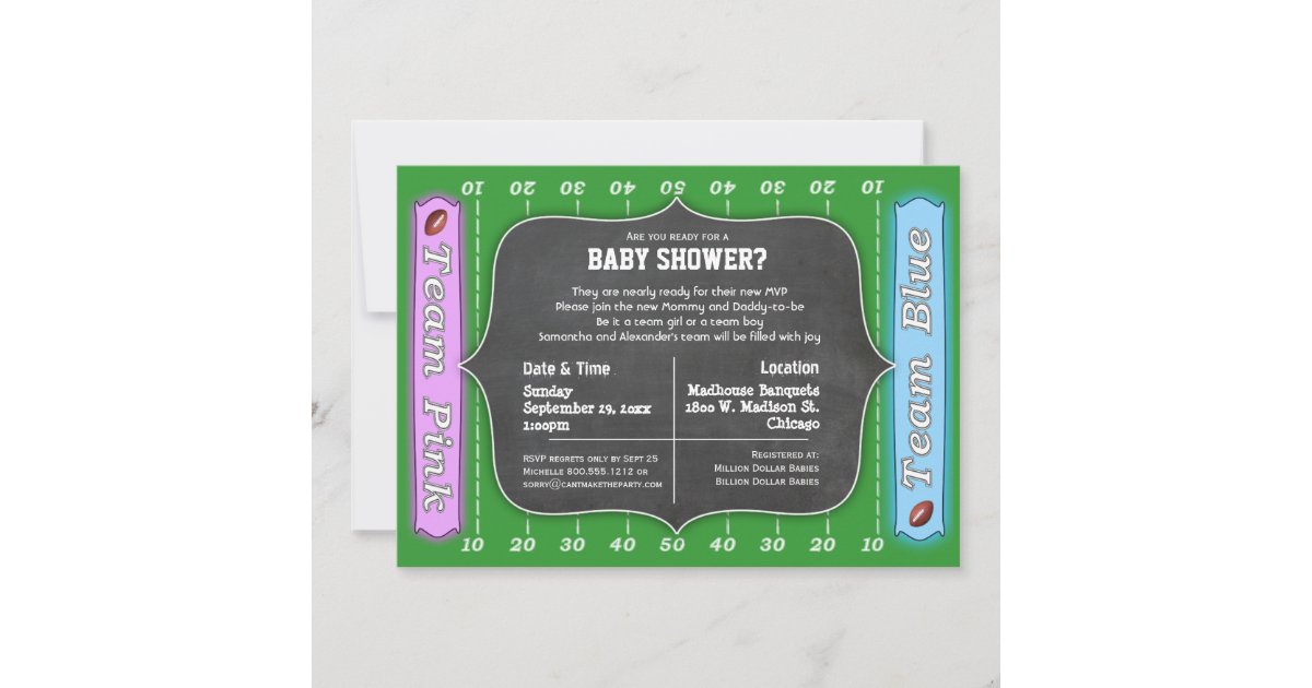 Chicago Bears Baby Shower Football Ticket Invitation invite