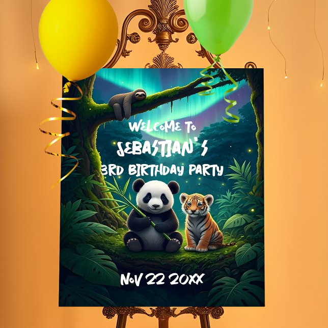 Whimsical Forest Animal Birthday Party Welcome Foam Board (Creator Uploaded)