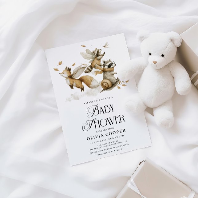 Whimsical Forest Animals Baby Shower Invitation (Creator Uploaded)